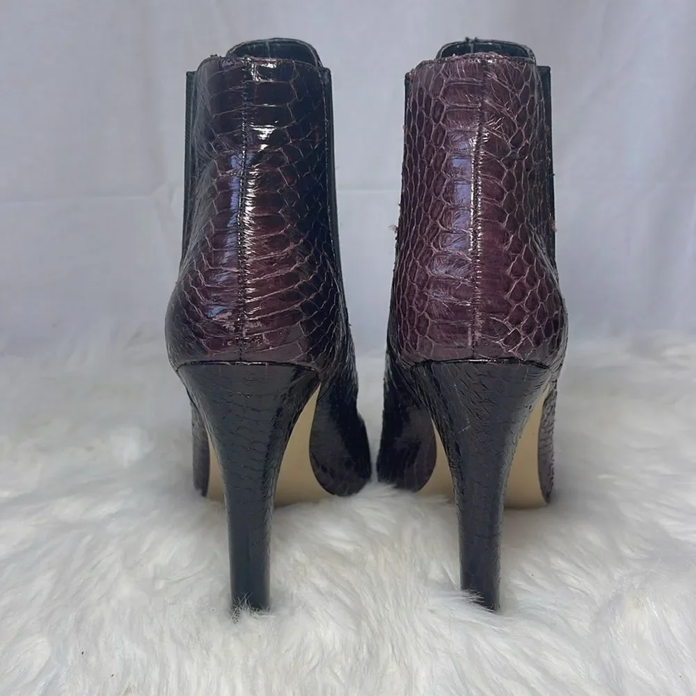 Ava & Aiden Purple/Black Snake High Heeled‎ Booties Sz 8.5